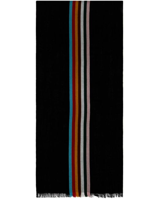 Paul Smith Black Central Stripe Scarf for men