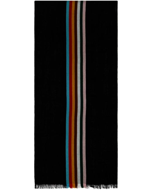 Écharpe noire à ornement à rayures Paul Smith pour homme en coloris Black