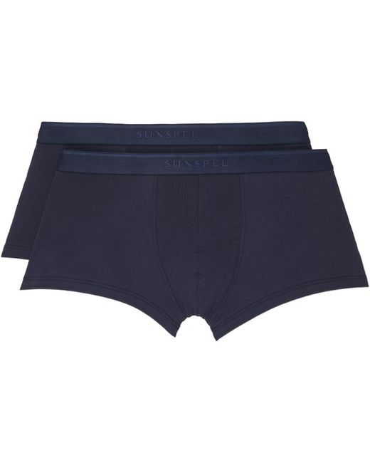Sunspel Blue Two-pack Twin Boxers for men