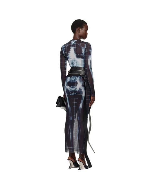Jean Paul Gaultier Black 'The Squeletor' Maxi Dress