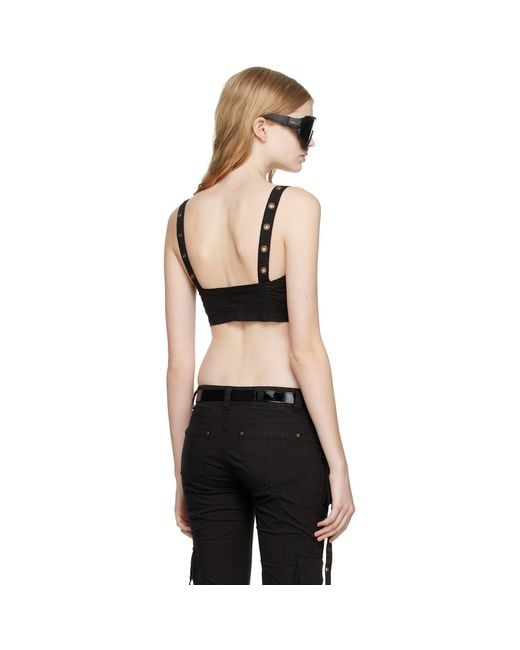 Blumarine Black Cargo Pocket Denim Tank Top