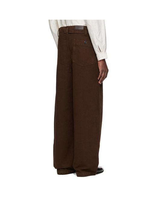 Lemaire Brown Oversized Workwear Jeans for men