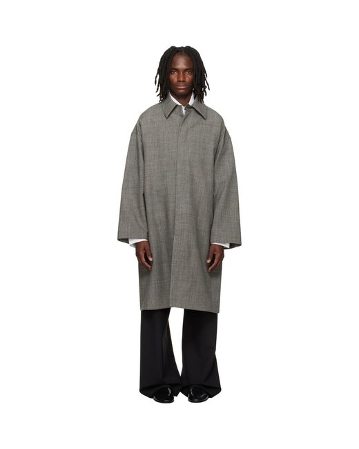 Fear Of God Gray Mouline Wool Relaxed Trench Coat for men