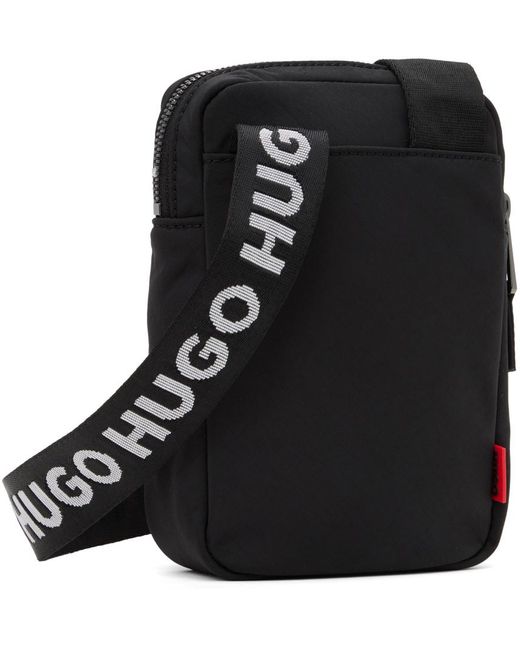 HUGO Black Mini Reporter Bag for men