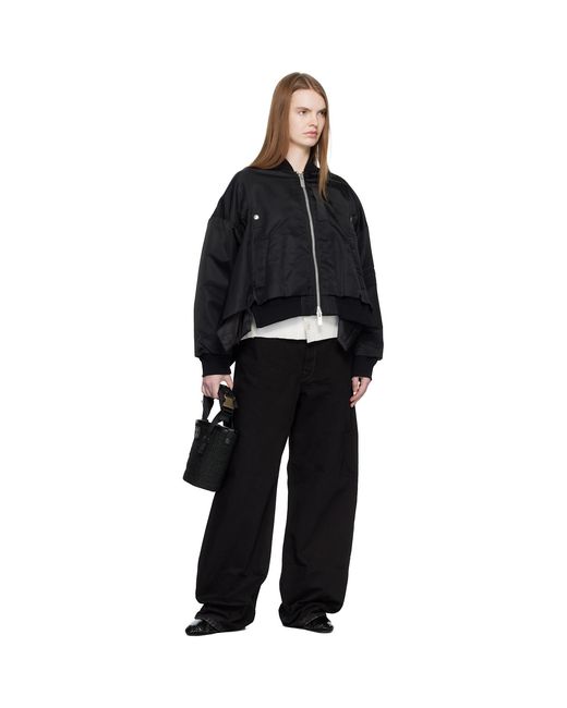 Sacai Black Nylon Twill Bomber Jacket