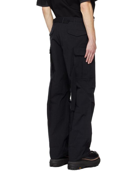 Pantalon cargo noir à ceinture coulissante Sacai pour homme en coloris Black