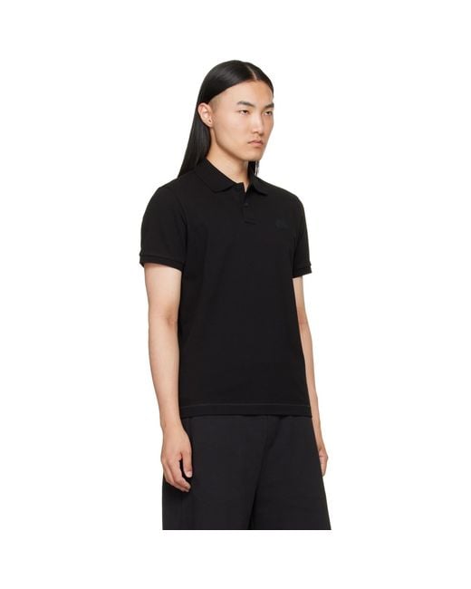 Moncler Black Logo Cotton Piquet Polo for men