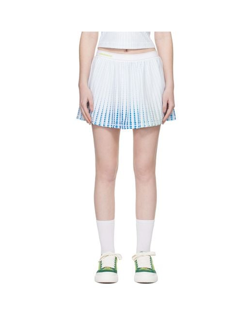 Casablanca Blue Tennis Printed Racer Miniskirt