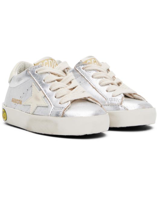 Golden Goose Deluxe Brand ベビー｜シルバー＆オフホワイト Super-Star Classic スニーカー Black