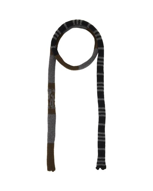 STEFAN COOKE Black Stripe Knit Scarf for men