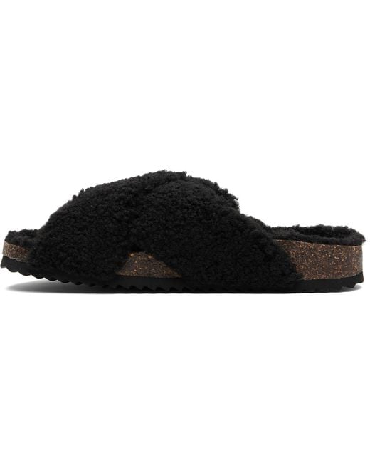 DIESEL Black D-Woodstock Cross Sandals for men