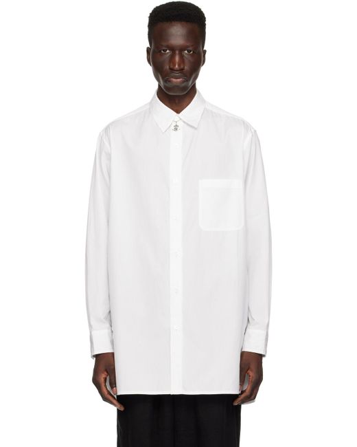 メンズ Yohji Yamamoto ホワイト ポケットシャツ White