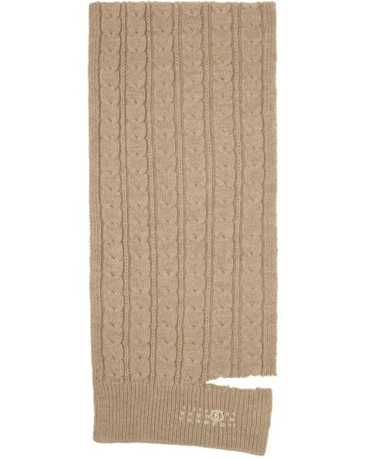 MM6 by Maison Martin Margiela Natural Beige Sliced Iconics Scarf