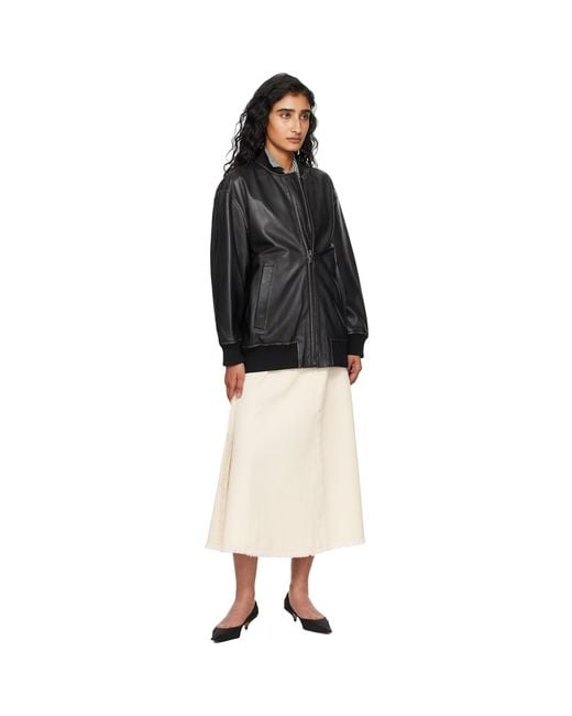 Weekend by Maxmara Black Tattico Leather Jacket