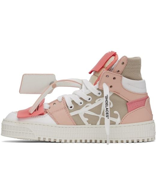 Off-White c/o Virgil Abloh Black Pink & Beige 3.0 Off Court Sneakers