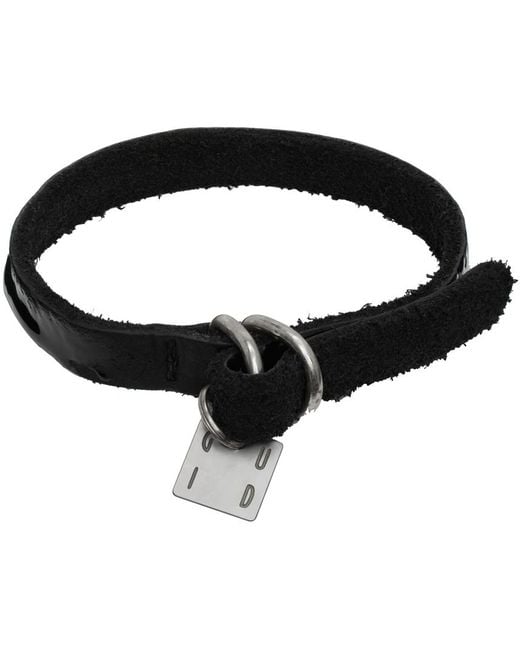 Guidi Black Leather Bracelet for men