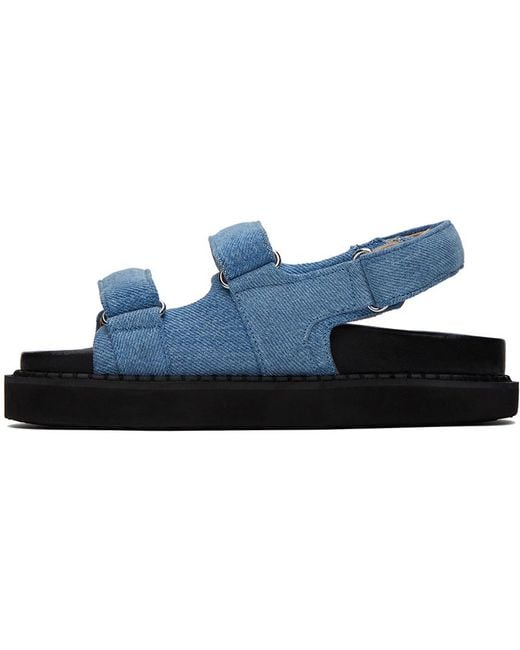 Isabel Marant Black Blue Madee Denim Sandals