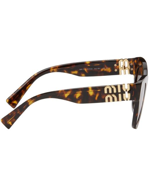 Miu Miu Black Brown Cat-eye Sunglasses
