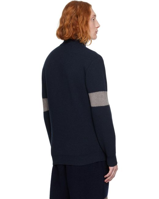 Giorgio Armani Blue Zip Sweater for men
