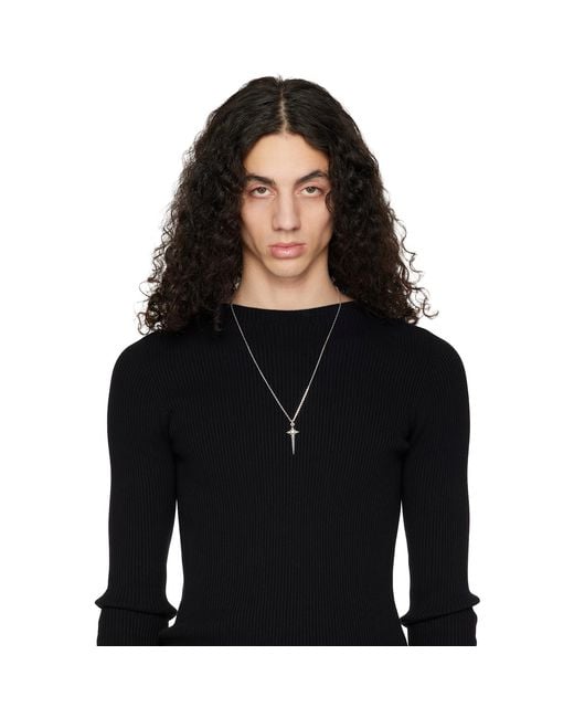Emanuele Bicocchi Metallic Stella Ventis Dagger Necklace for men