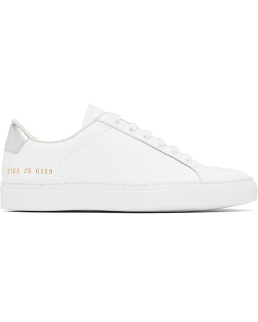 Baskets Rétro Blanches Common Projects en coloris Black