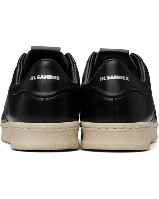 Jil Sander Black Leather Sneakers for men