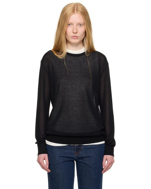 Totême Black Long-Sleeve Knit T-Shirt