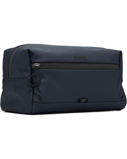 Boss Black Faux-Leather Wash Pouch for men