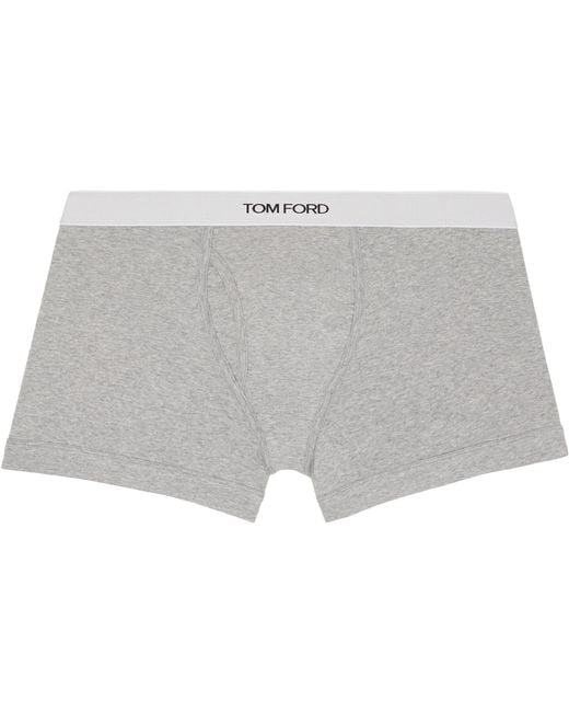 Tom Ford Gray Two-Pack Cotton Boxer Briefs for men