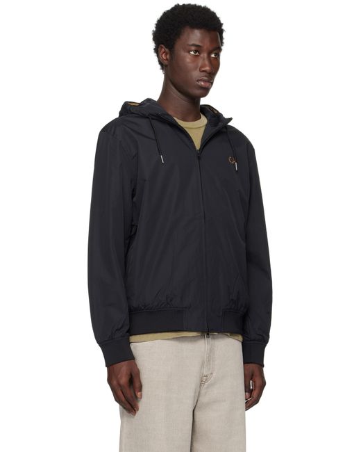 Windbreaker Fred Perry Black Hooded Jacket Buy Fred Perry Black