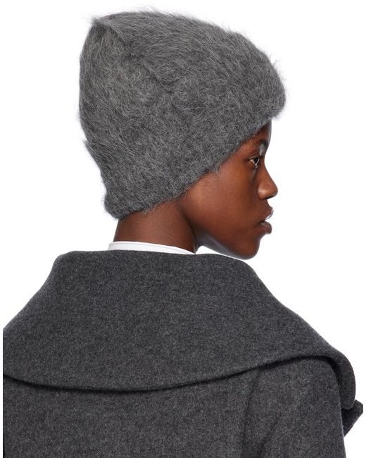 Bonnet gris en tricot d'alpaga Totême  en coloris Gray
