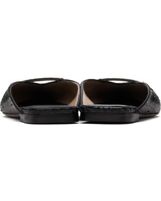 Tom Ford Black Printed Python Julianne Mule Flats