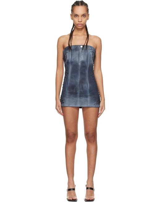 Mowalola Black Miss Sixty Edition Strapless Denim Minidress