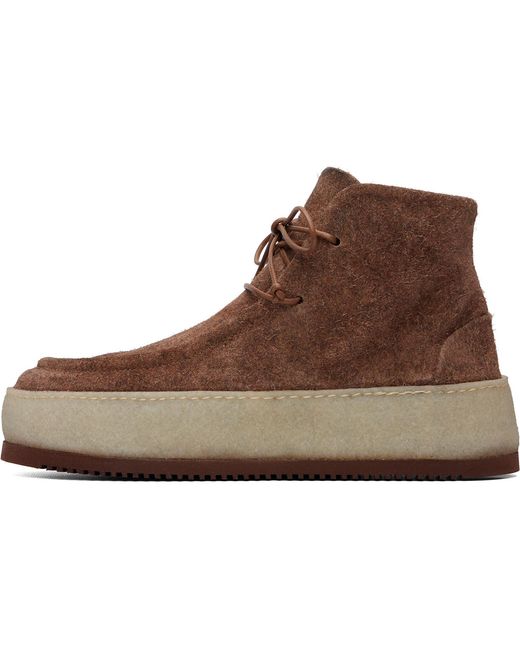 Marsèll Brown Parapana Leather Ankle Boots for men