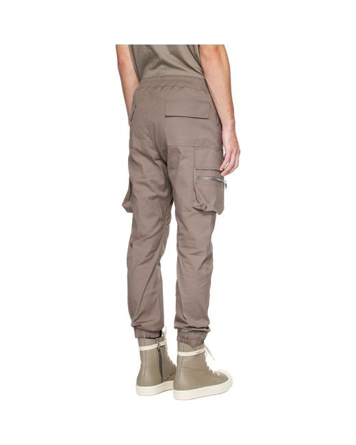 Rick Owens Gray Tower Mastodon Cargo Pants for men