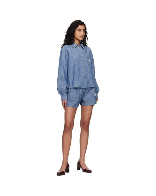 Off-White c/o Virgil Abloh Blue Chambray Pajama Shirt