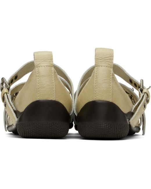 OPEN YY Cross Buckle Ballerina Flats in Black | Lyst