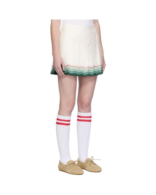 Casablanca Multicolor Tennis Pleated Silk Miniskirt