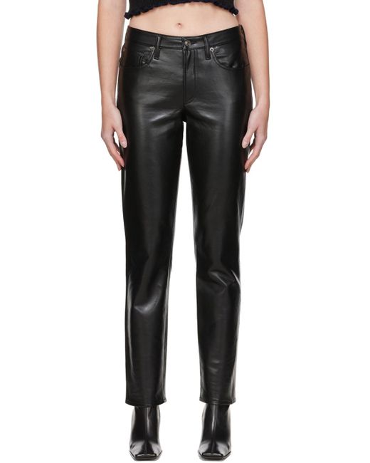 Agolde Ae 90s Recycled Leather Pants in Black | Lyst