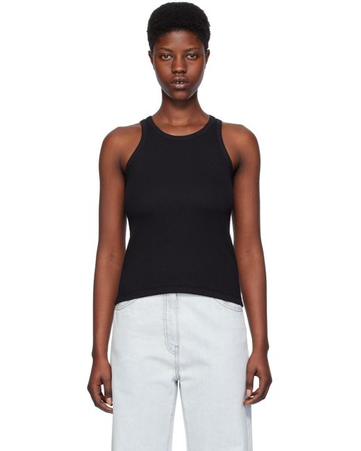 MSGM Black Embroidered Tank Top