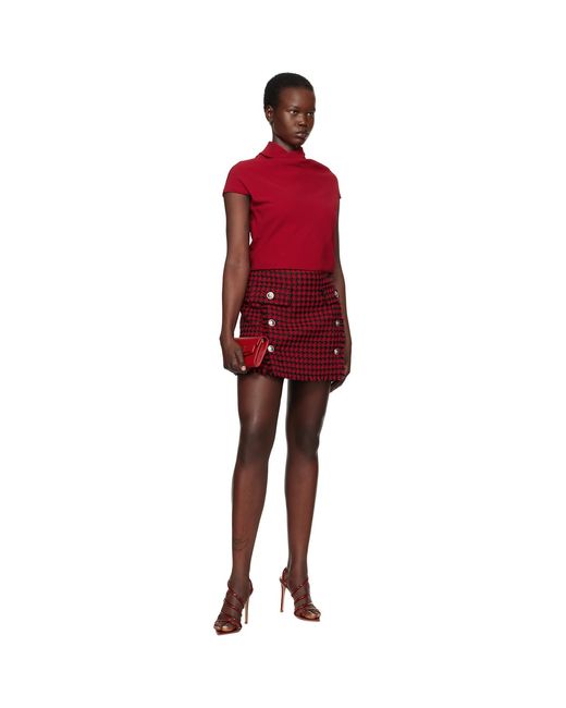 Versace Red Tweed Miniskirt