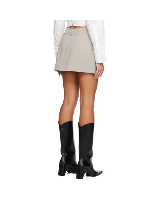Dion Lee White Taupe Interlock Skirt
