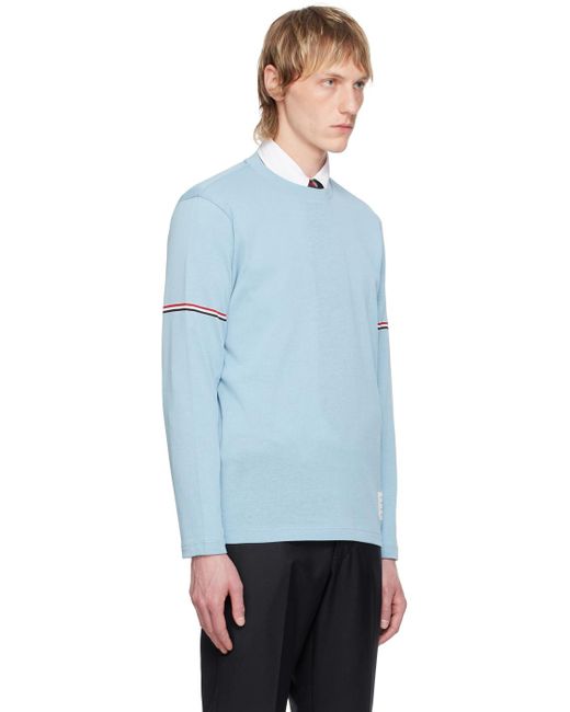 Thom Browne Black Stripe Long Sleeve T-Shirt for men