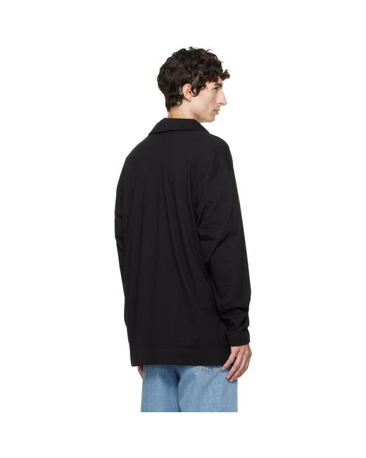 Dries Van Noten Black Cotton Polo for men