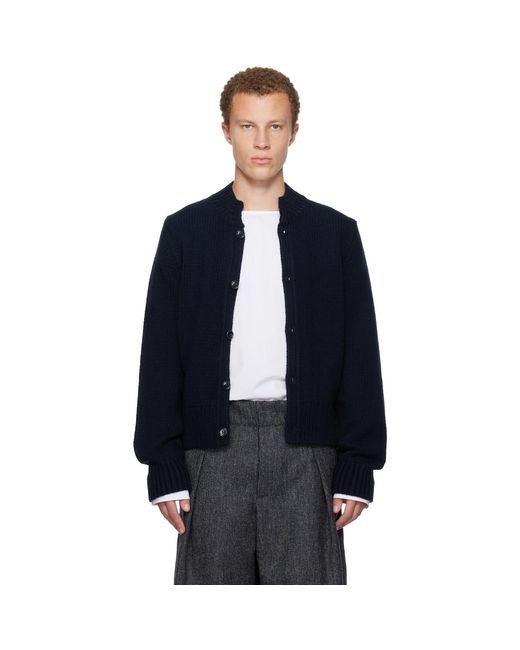 Dries Van Noten Blue Merino Wool Cardigan for men