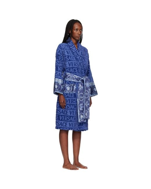 Versace Blue 'I Heart Baroque' Bathrobe