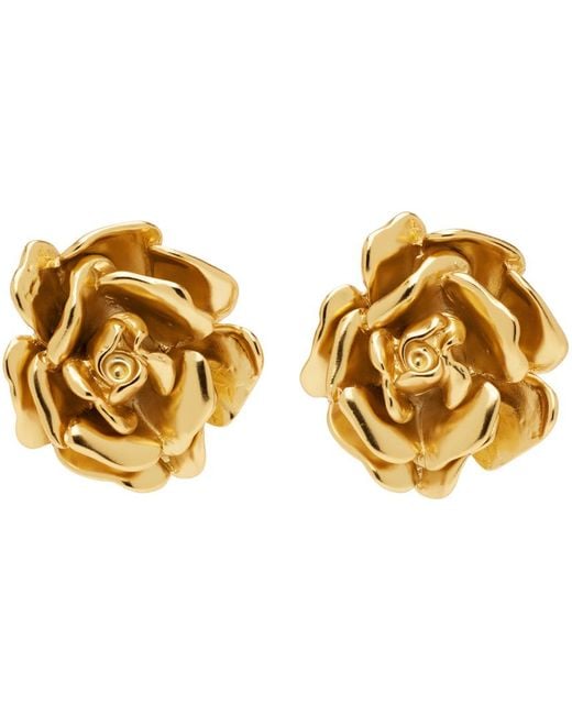 Blumarine Metallic Rose Earrings