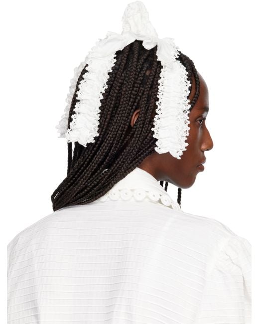 Róisín Pierce White Off- Swirl Shoot Woven Hair Clip