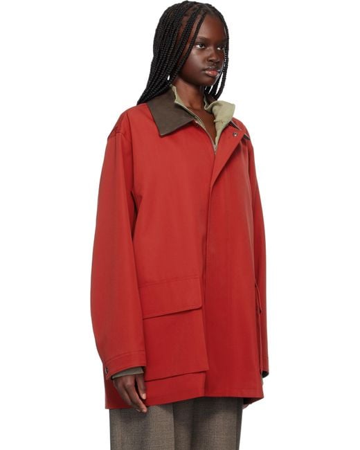 AURALEE レッド Wool Max Canvas ジャケット レッド | Lyst