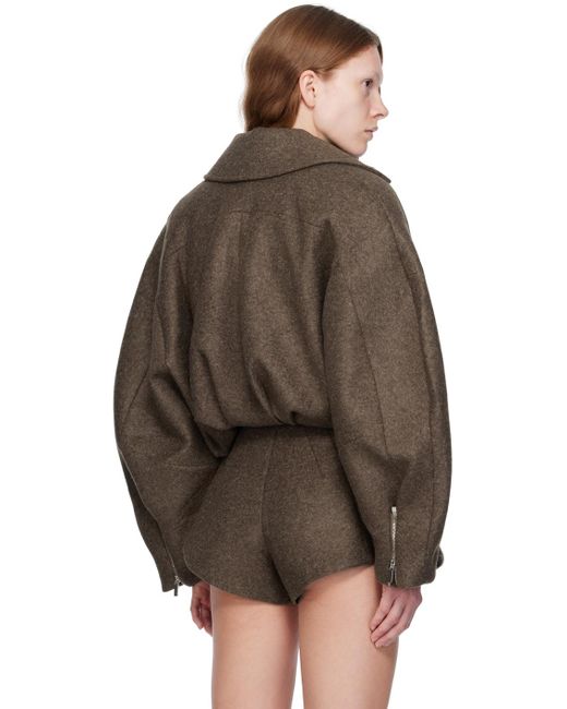 Jacquemus Brown Le Manteau Feltro Relaxed-fit Woven Jacket